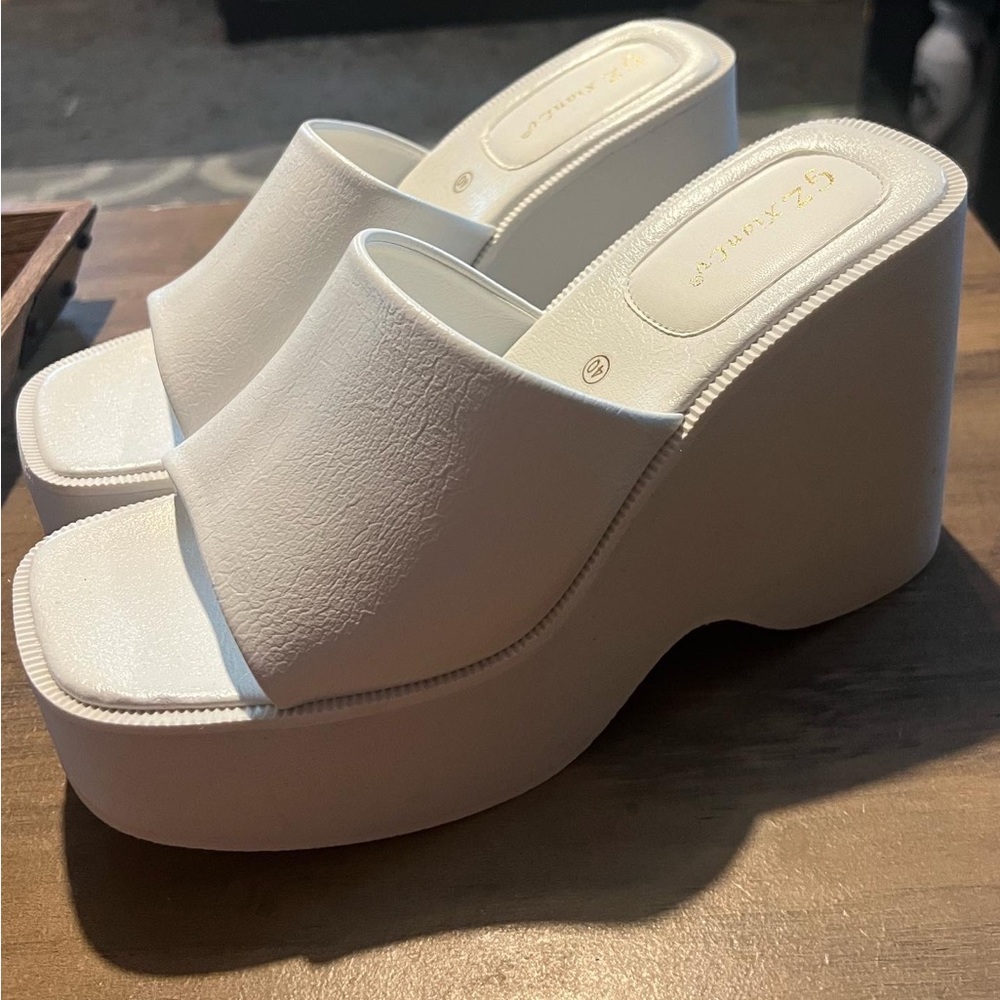 White Heel Platforms